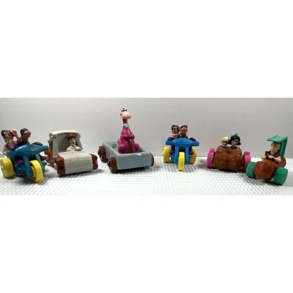 Vtg 90's Flintstones The Movie Cars Figures Lot of 6 McDonald's Happy Meal Toys - Picture 4 of 4